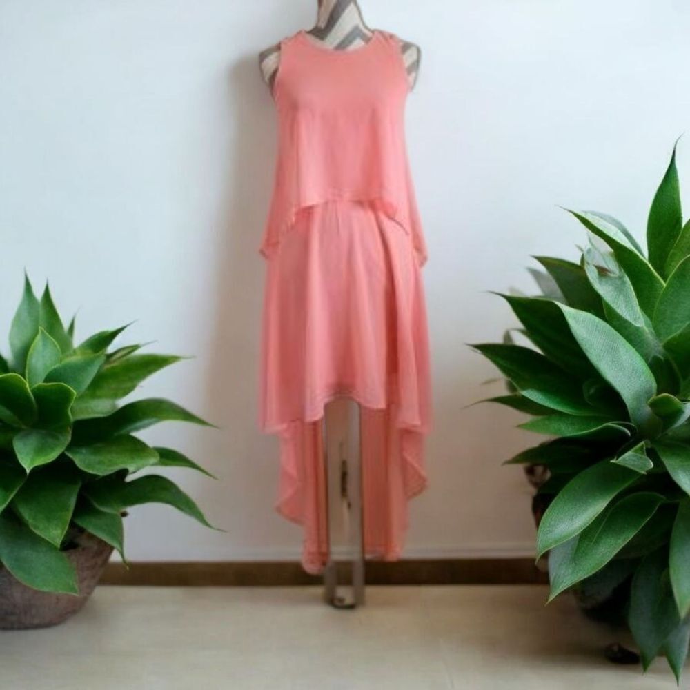Bisou Bisou Coral High-Low Dress